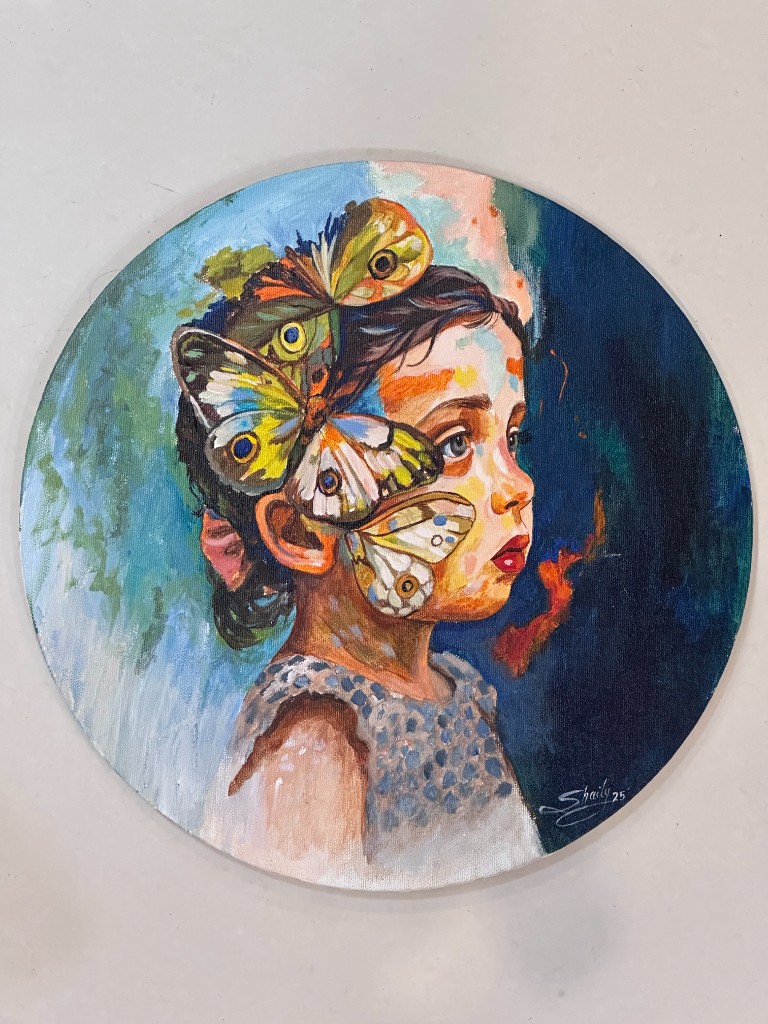 Girl with Butterflies